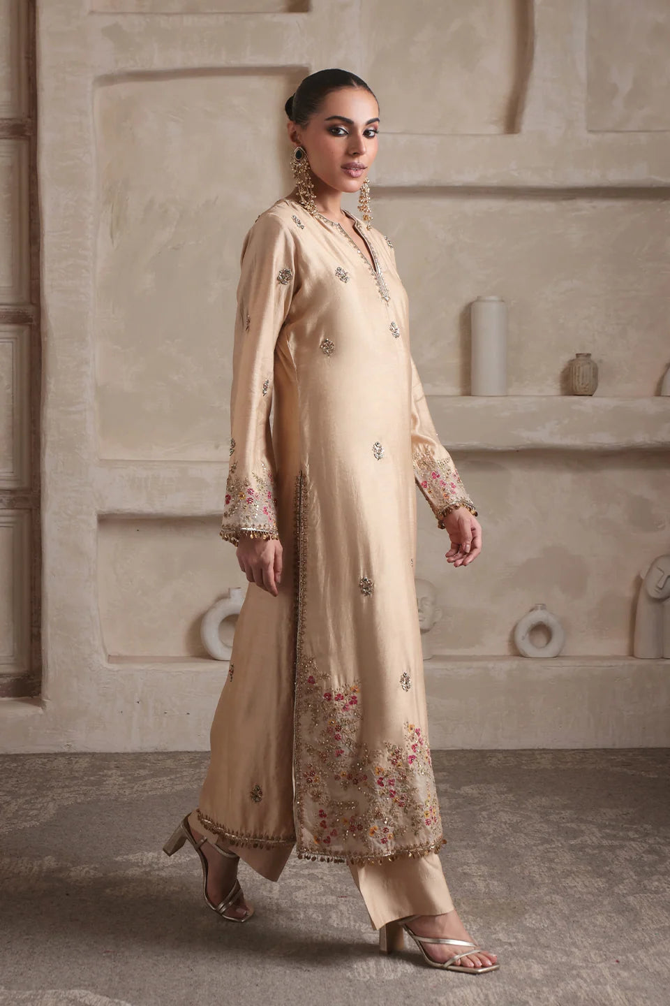 Zar-Rang Ivory Farshi Kurta Set