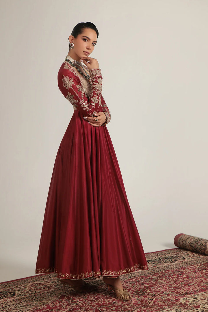 Zar-Rang Maroon Heavy Yoke Kalidar Set