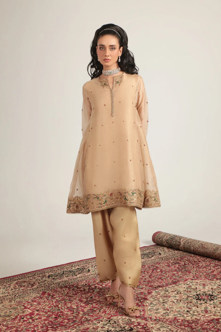 Zar-Rang Ivory Short Pheran Kurta Set