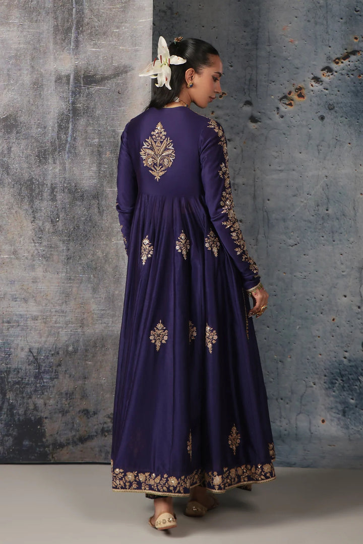 Zar-Rang Purple Kalidaar Set