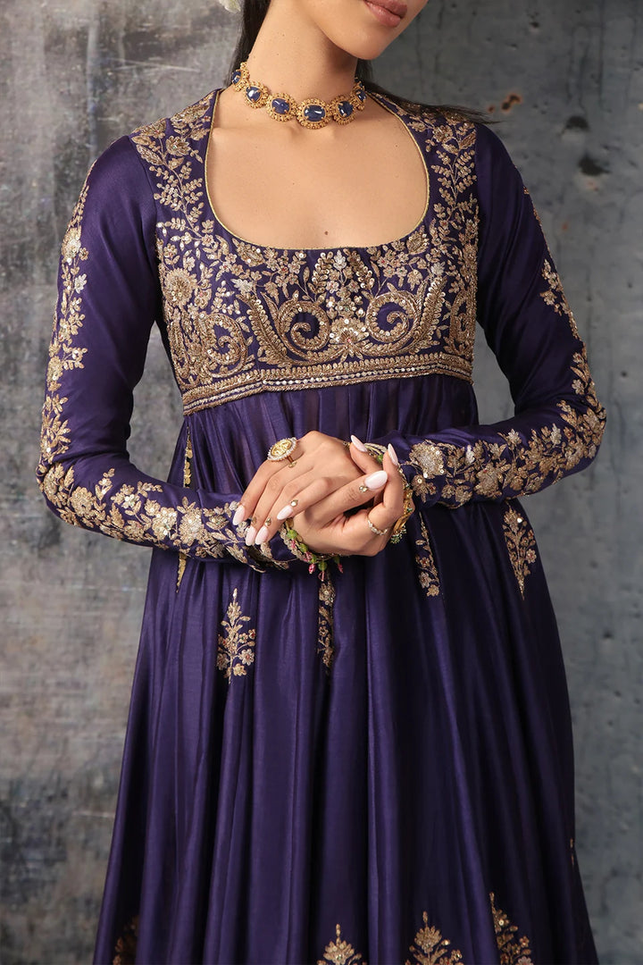 Zar-Rang Purple Kalidaar Set