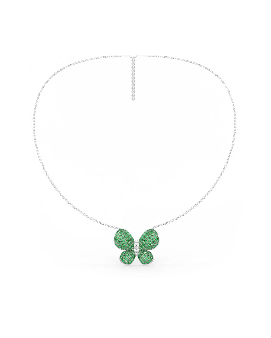 Fluttering Wings Pendant With Silver Chain
