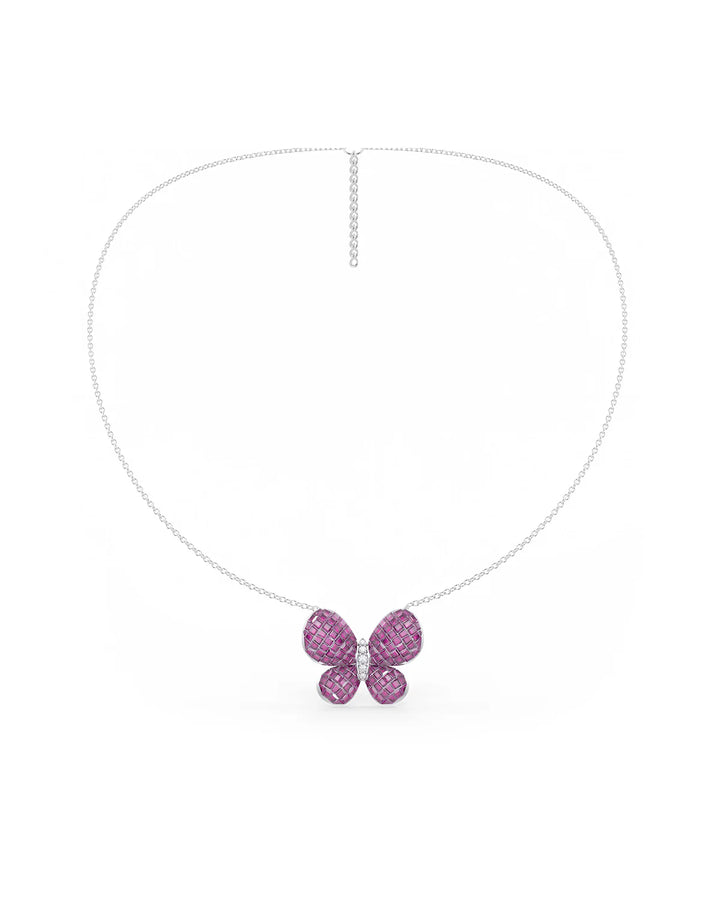 Fluttering Wings Pendant With Silver Chain