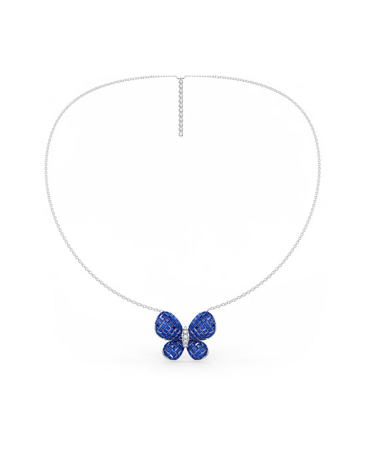 Fluttering Wings Pendant With Silver Chain