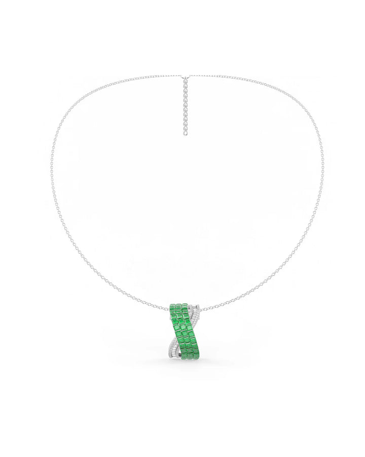 Foliage Twist Pendant With Silver Chain