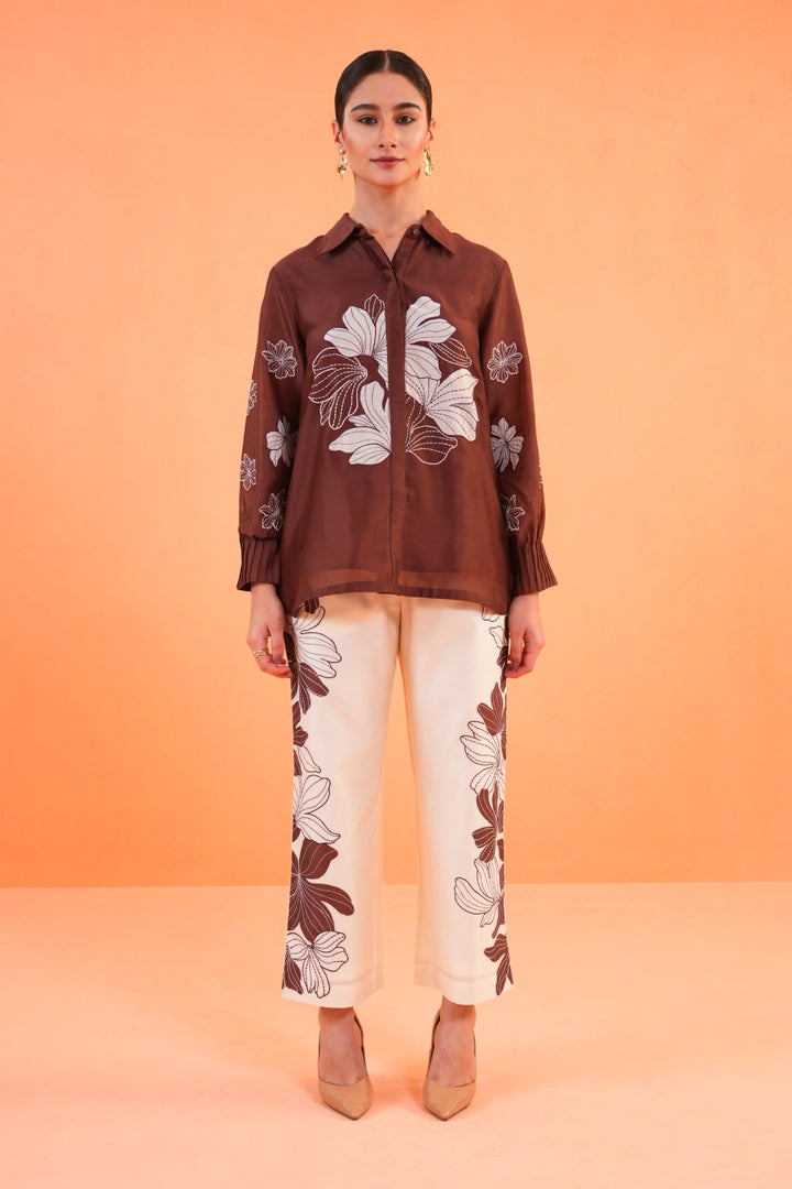 Origani Brown-Ivory Noir Co Ord Set