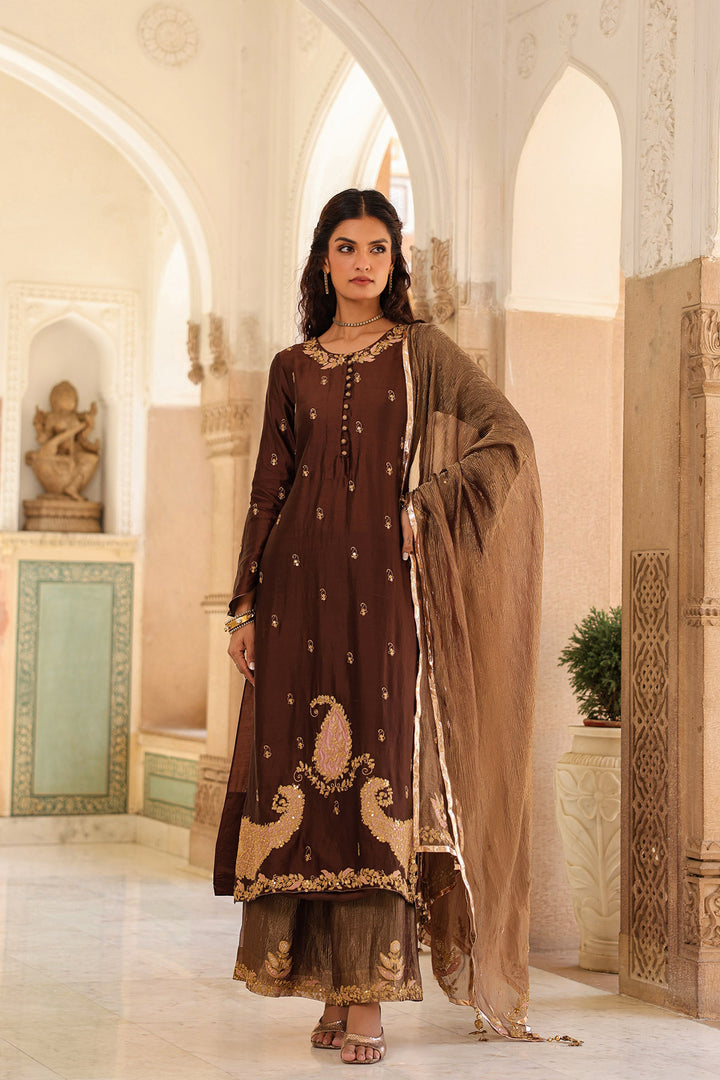 riwayat applique long kurta set