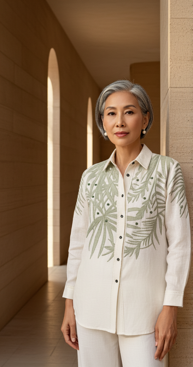 Women’s Sheer Organza Front Open Collar white Shirt