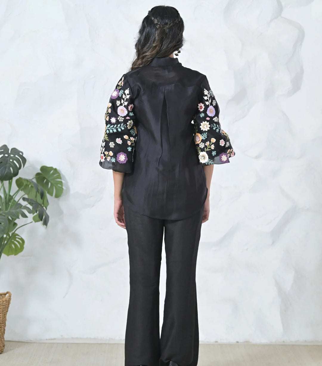 Phool-Patti Organza Bow Tie-Up Coord Set