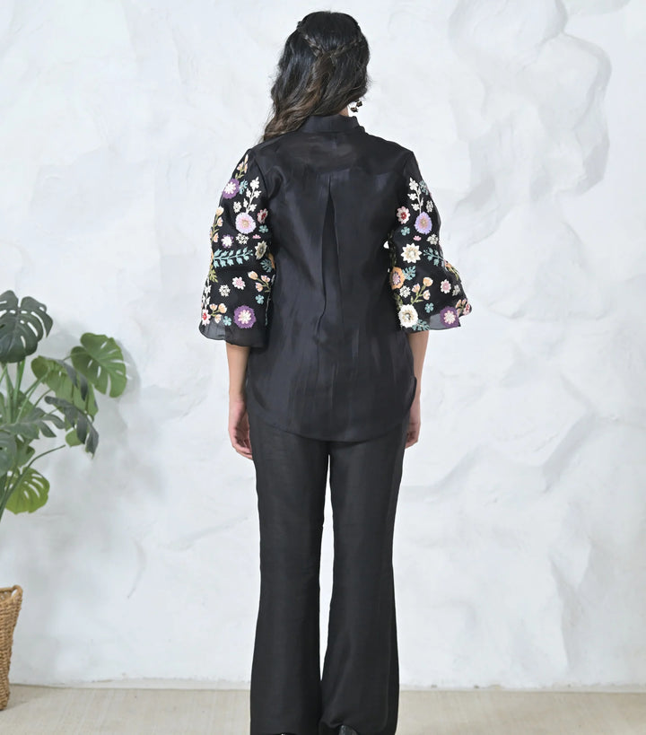Phool-Patti Organza Bow Tie-Up Coord Set