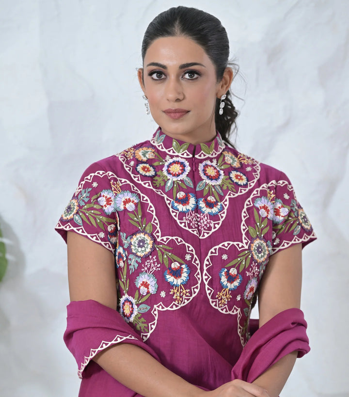 Phoolwari Anarkali Suit Set