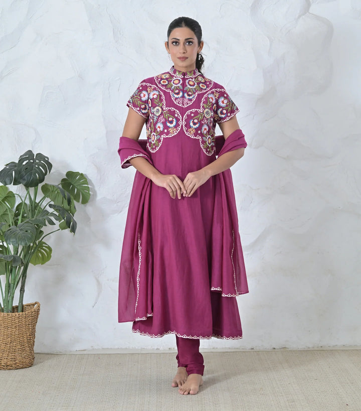 Phoolwari Anarkali Suit Set