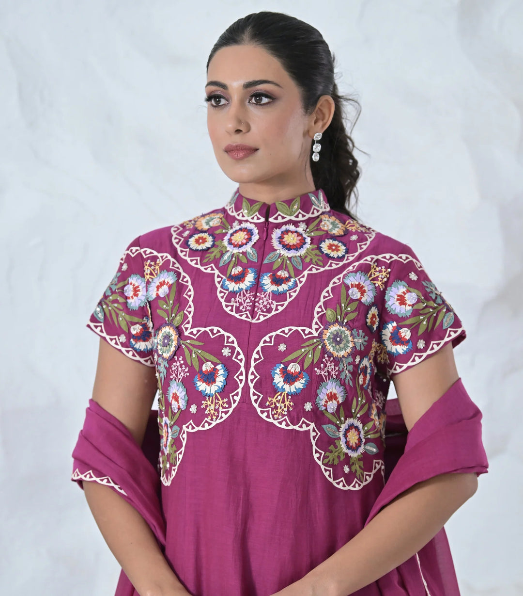 Phoolwari Anarkali Suit Set