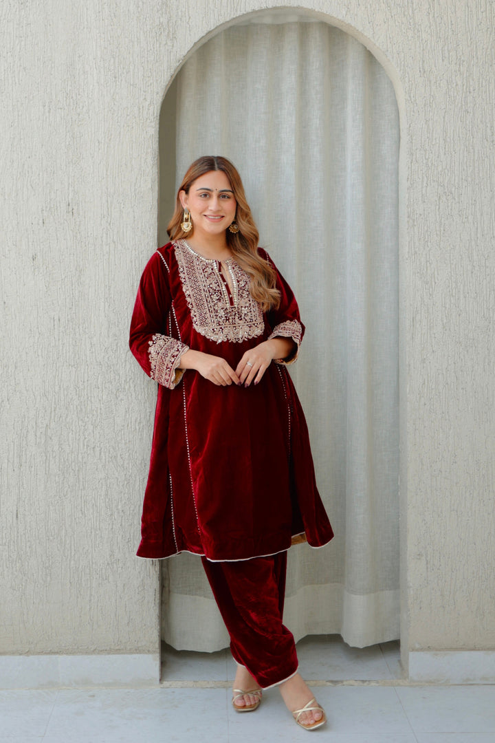 nisreen- short kalidaar chauga with salwar