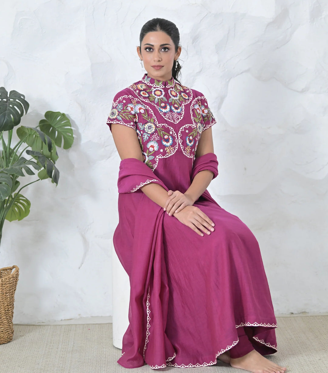 Phoolwari Anarkali Suit Set