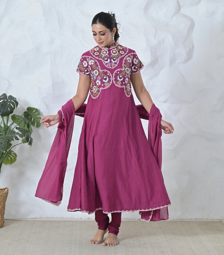 Phoolwari Anarkali Suit Set