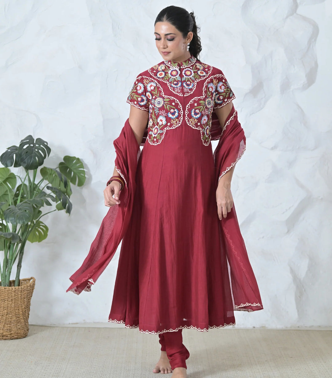 Phoolwari Anarkali Suit Set