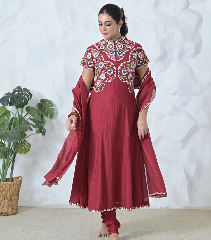 Phoolwari Anarkali Suit Set