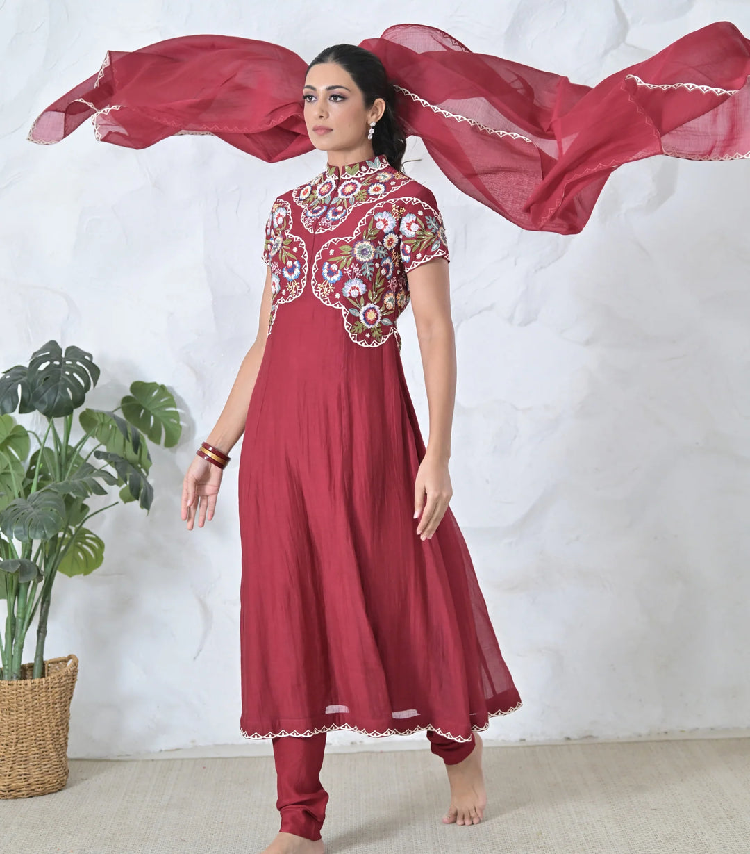 Phoolwari Anarkali Suit Set