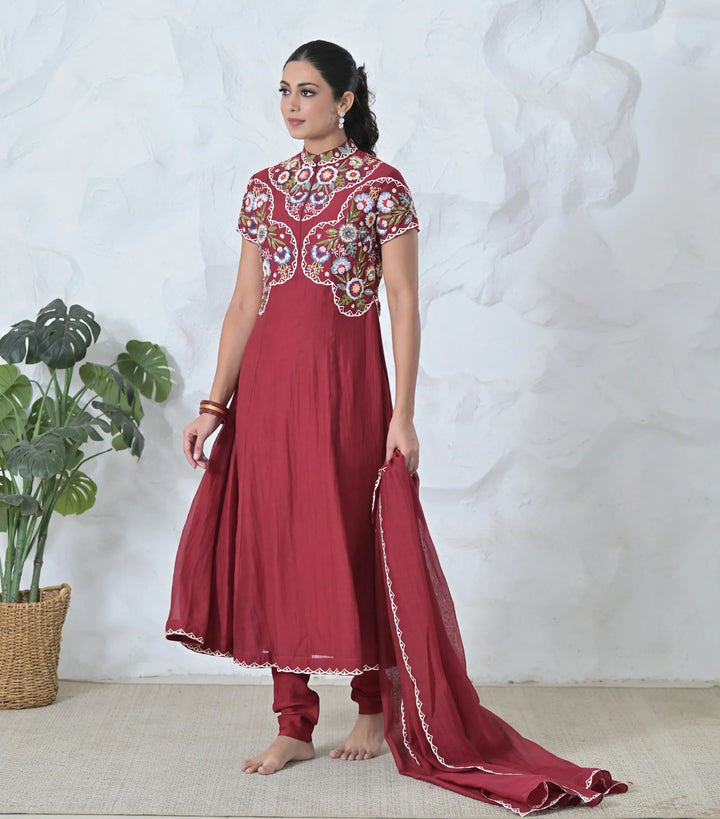 Phoolwari Anarkali Suit Set