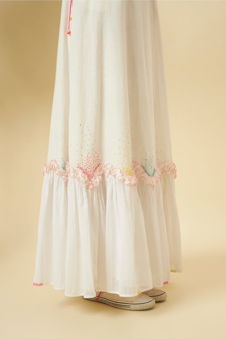 Ivory Sleeveless Tier Maxi Dress