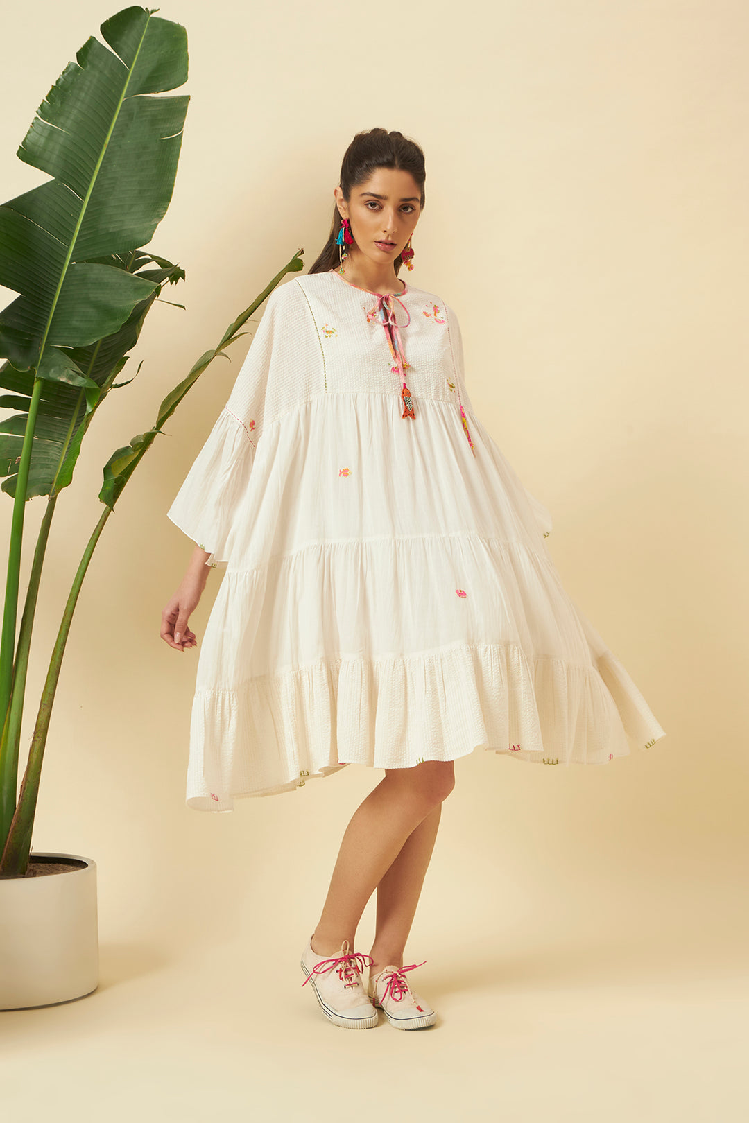 Ivory Short Tier Dress