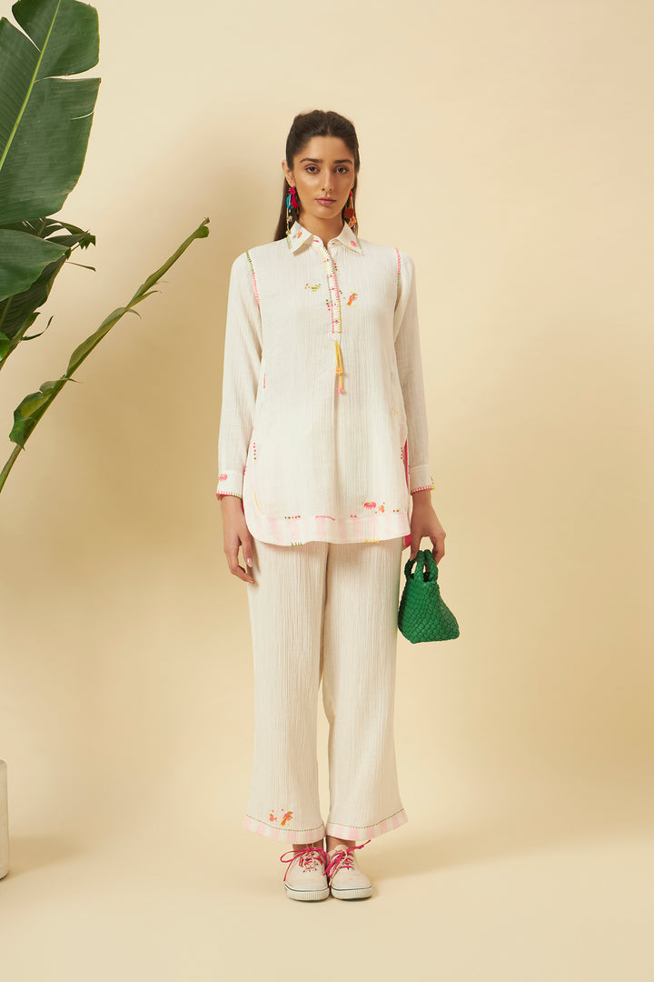 Ivory Apple Cut Shirt Top