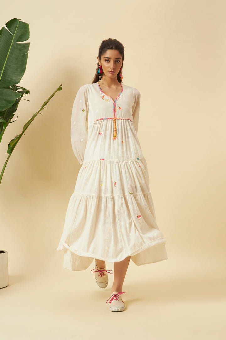 Ivory Tiered Maxi Dress