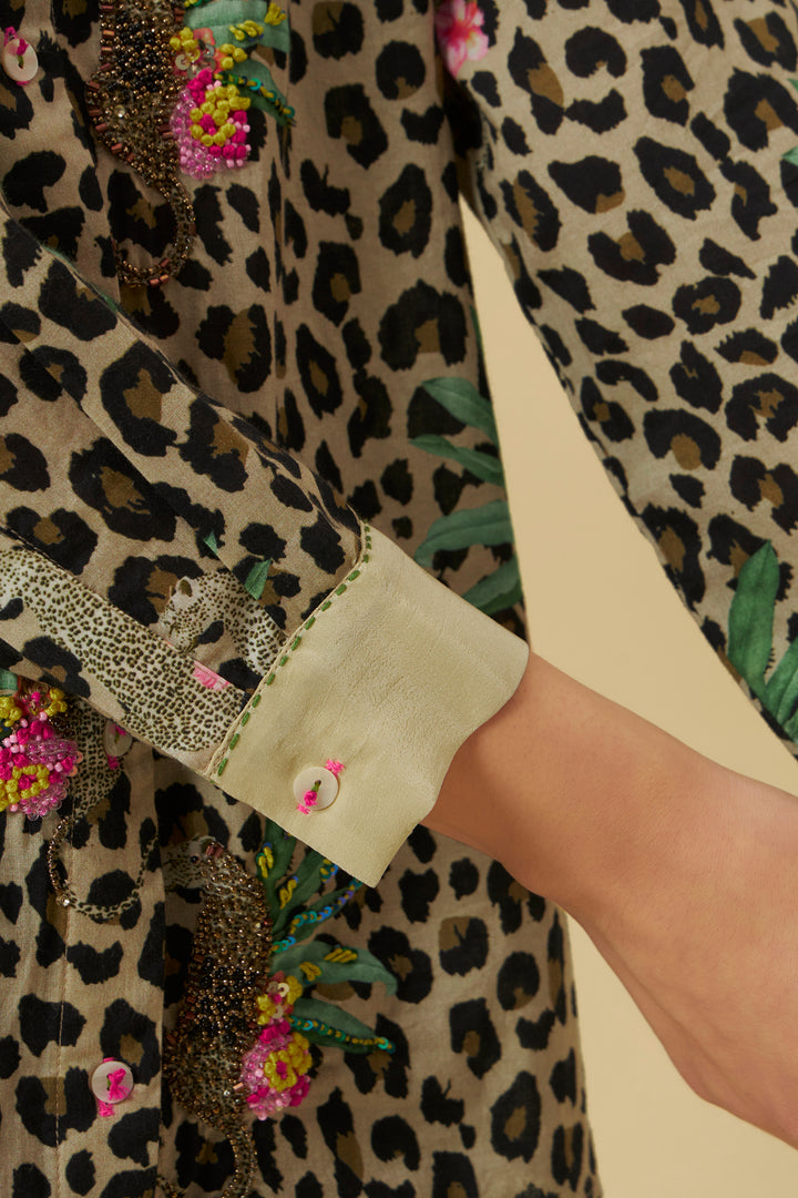 Leopard Print Bow Tie Top