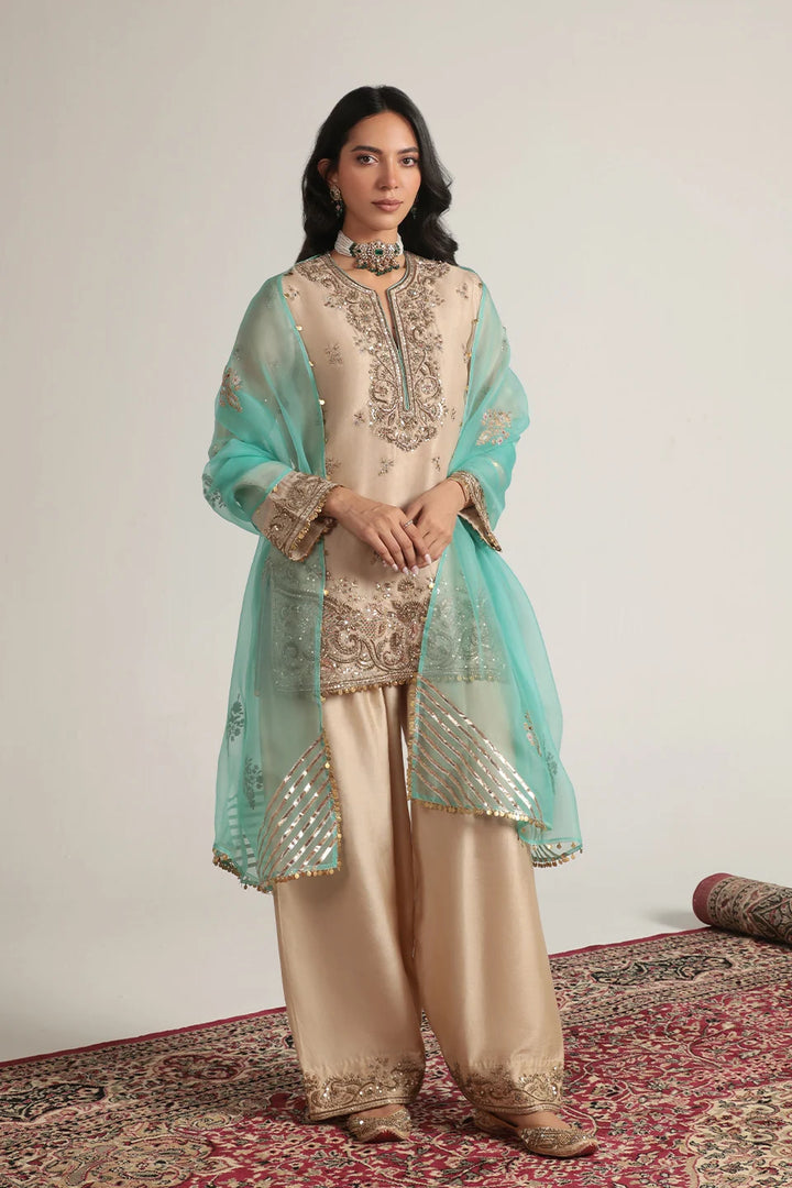 Zar-Rang Ivory Short Farshi Kurta Set