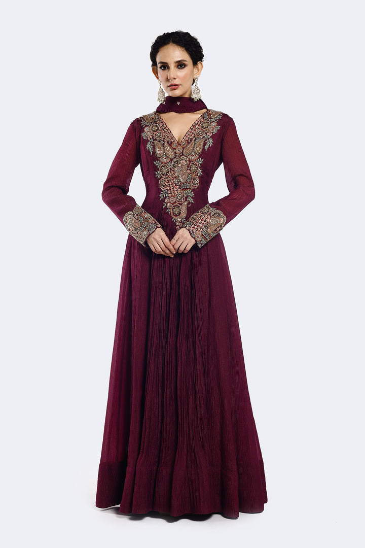 Bedecked Paisley Anarkali Suit Set