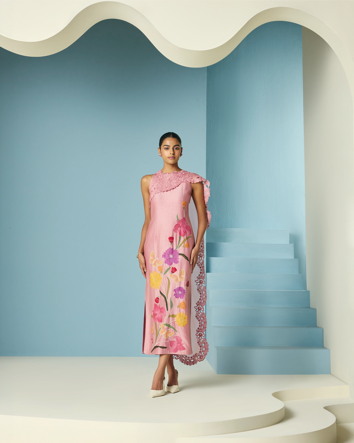 Blush Drape Detail Dress