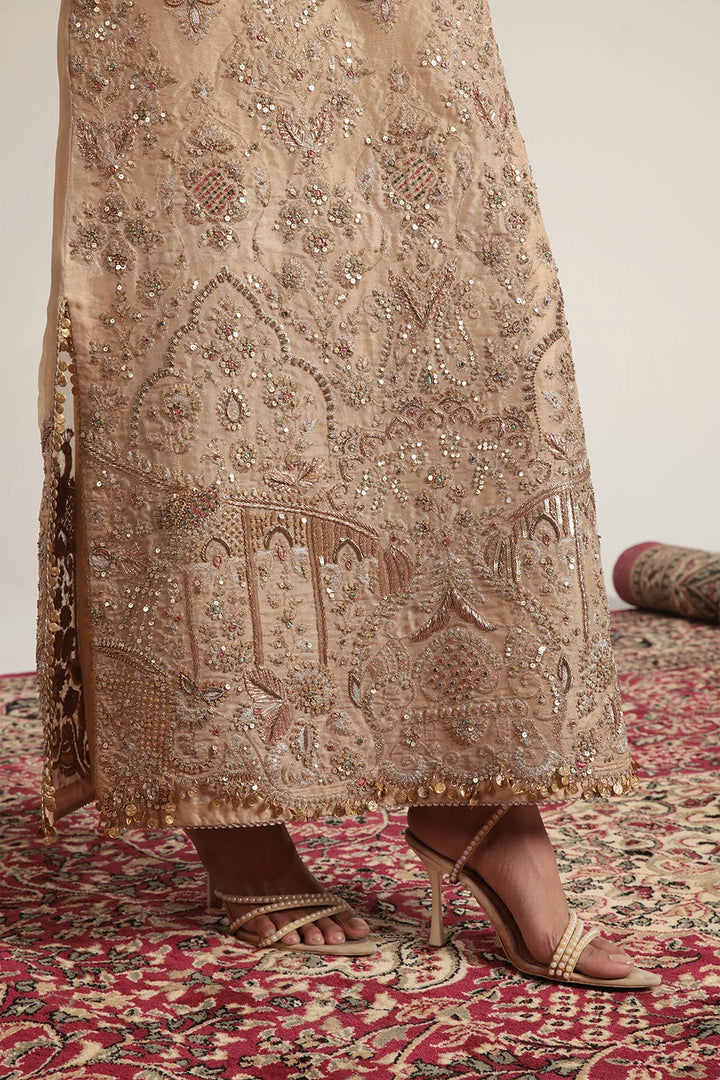 Zar-Rang Ivory Heavy Jaal Kaftan Set