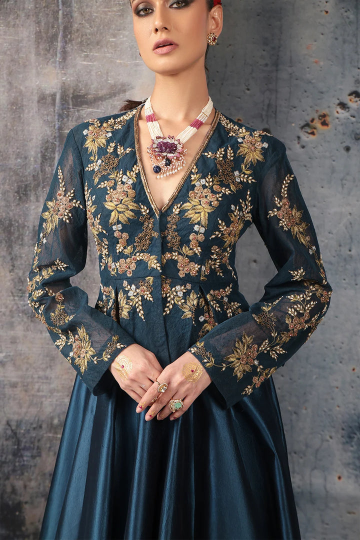 Zar-Rang Blue Peplum Lehenga Set