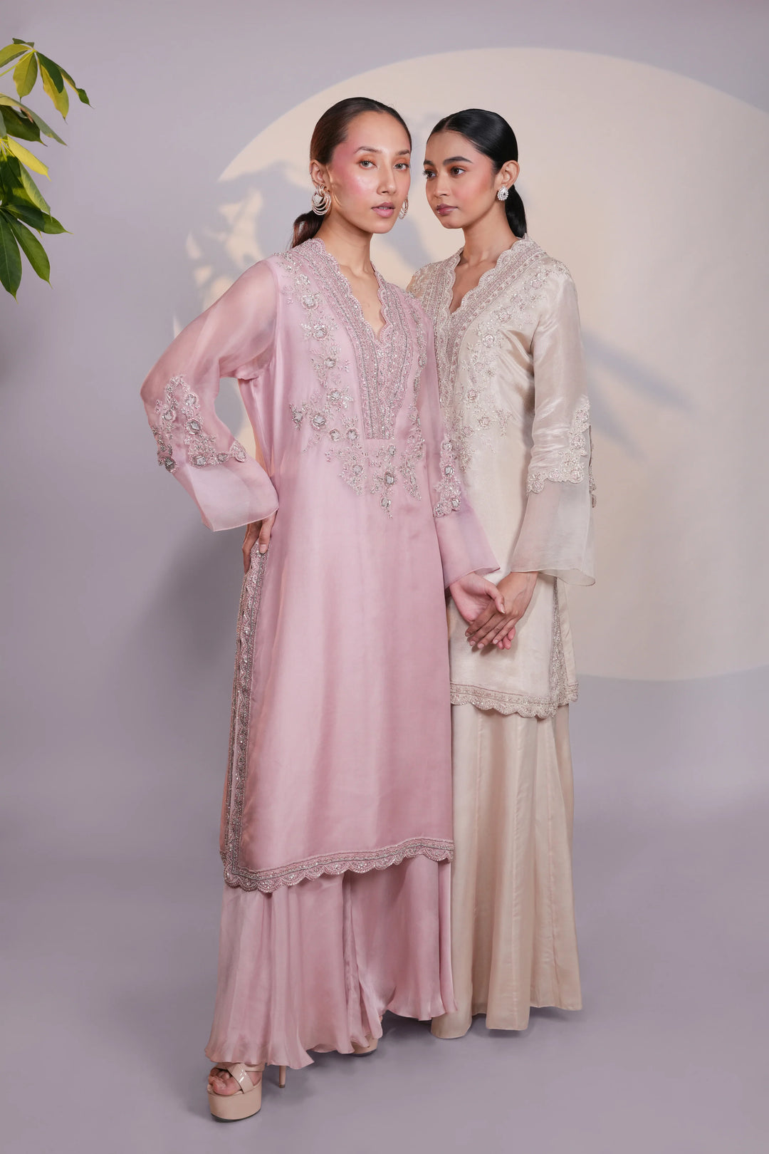 Pink Organza Kurta