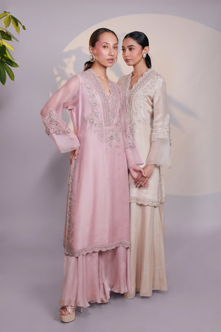 Pink Organza Kurta