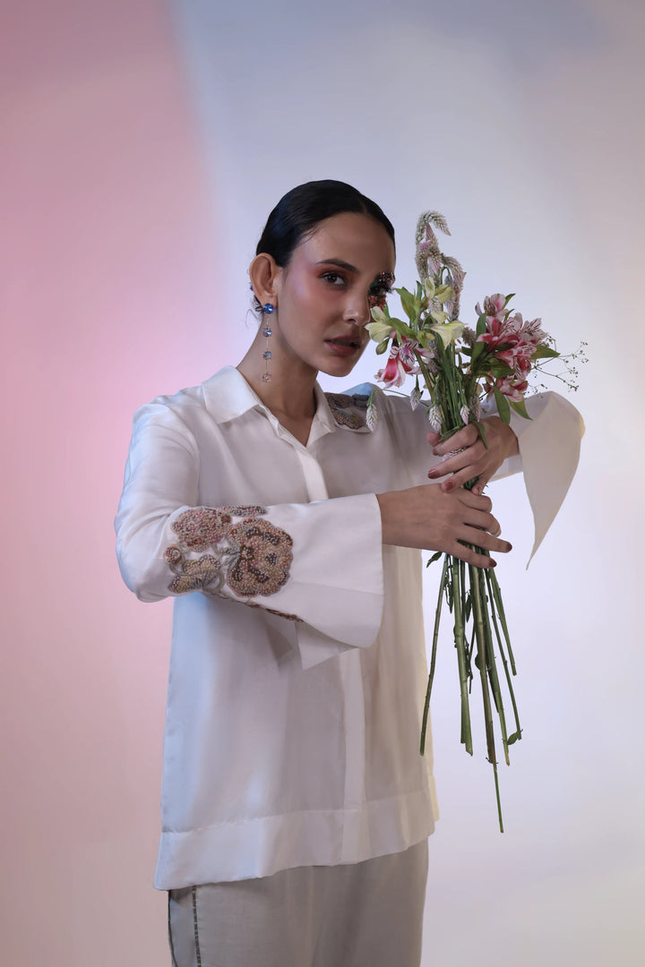 White Silk Shirt
