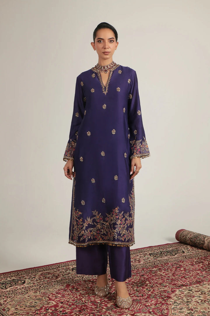 Zar-Rang Purple Farshi Kurta Set