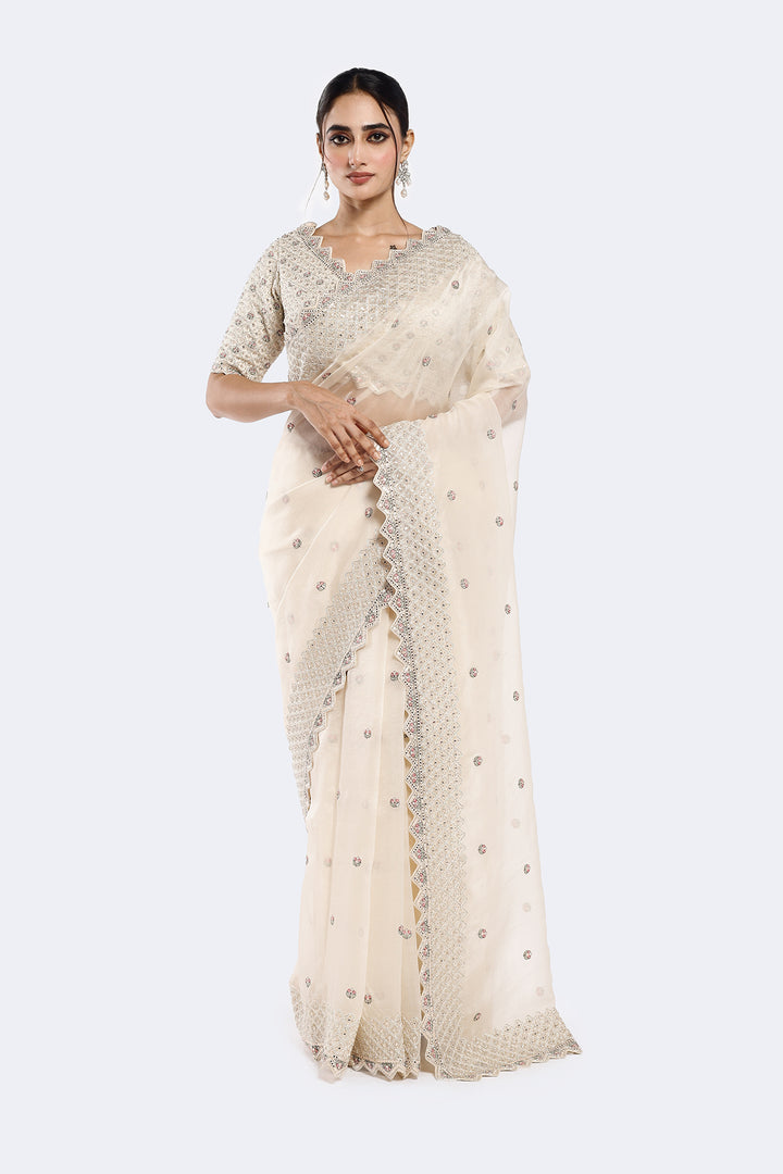 Cutdana Organza Saree