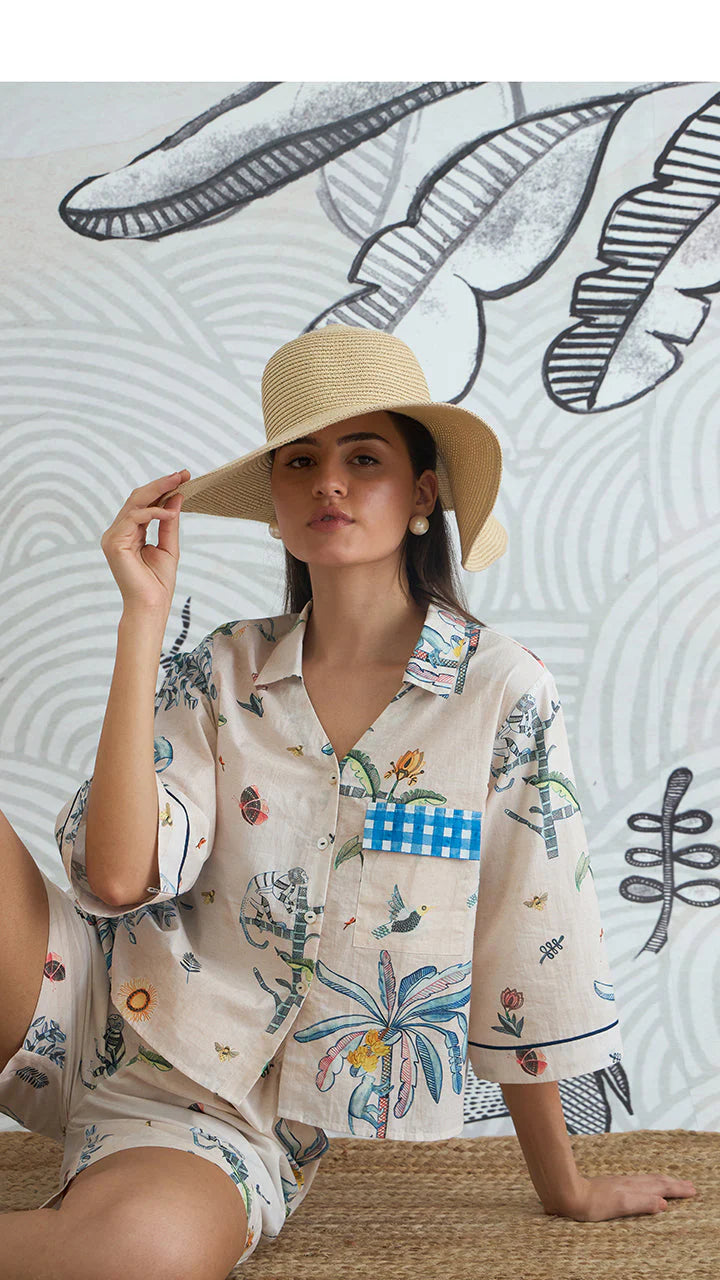 Jungle Crop Shirt and Shorts
