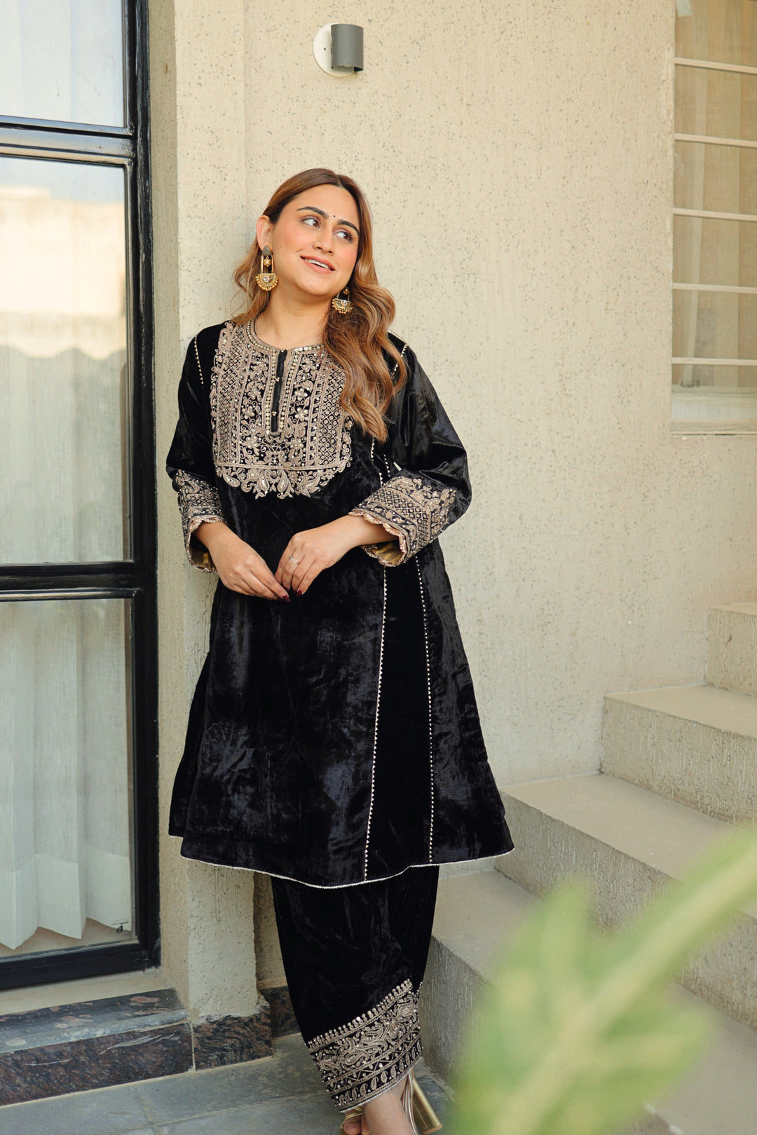 nisreen- short kalidaar chauga with salwar