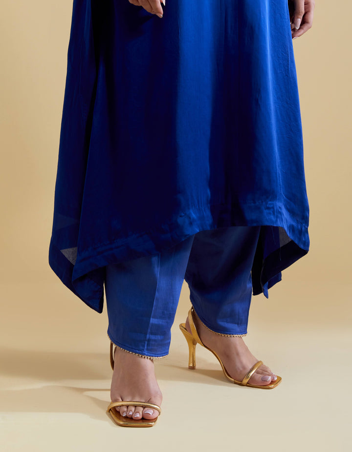 Royal Blue Kurta Set with Dori Embroidery