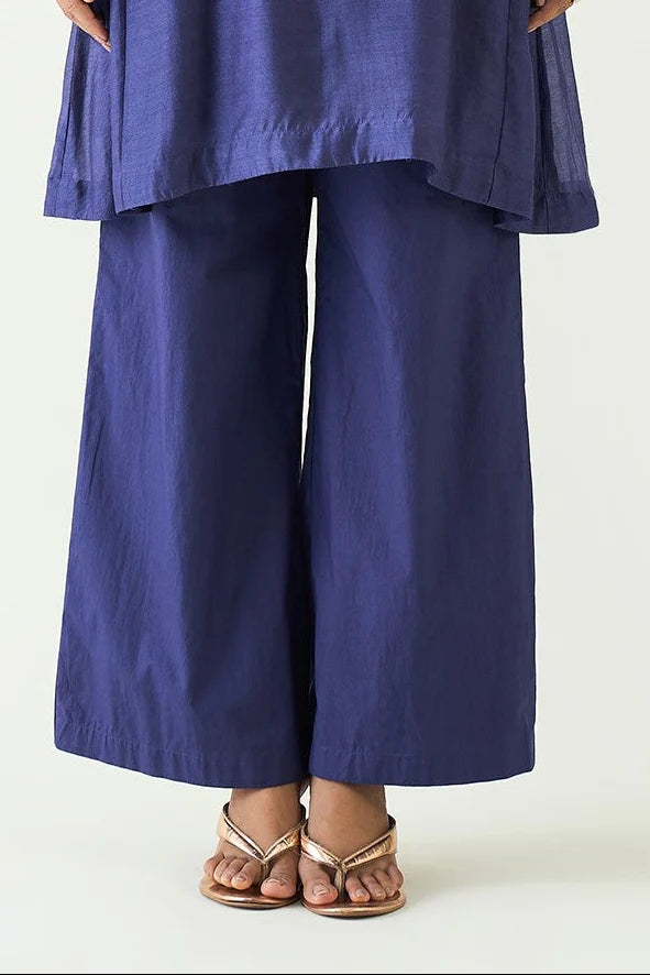 Siya: Cotton Silk Embroidered Pocket Tunic set - Purple
