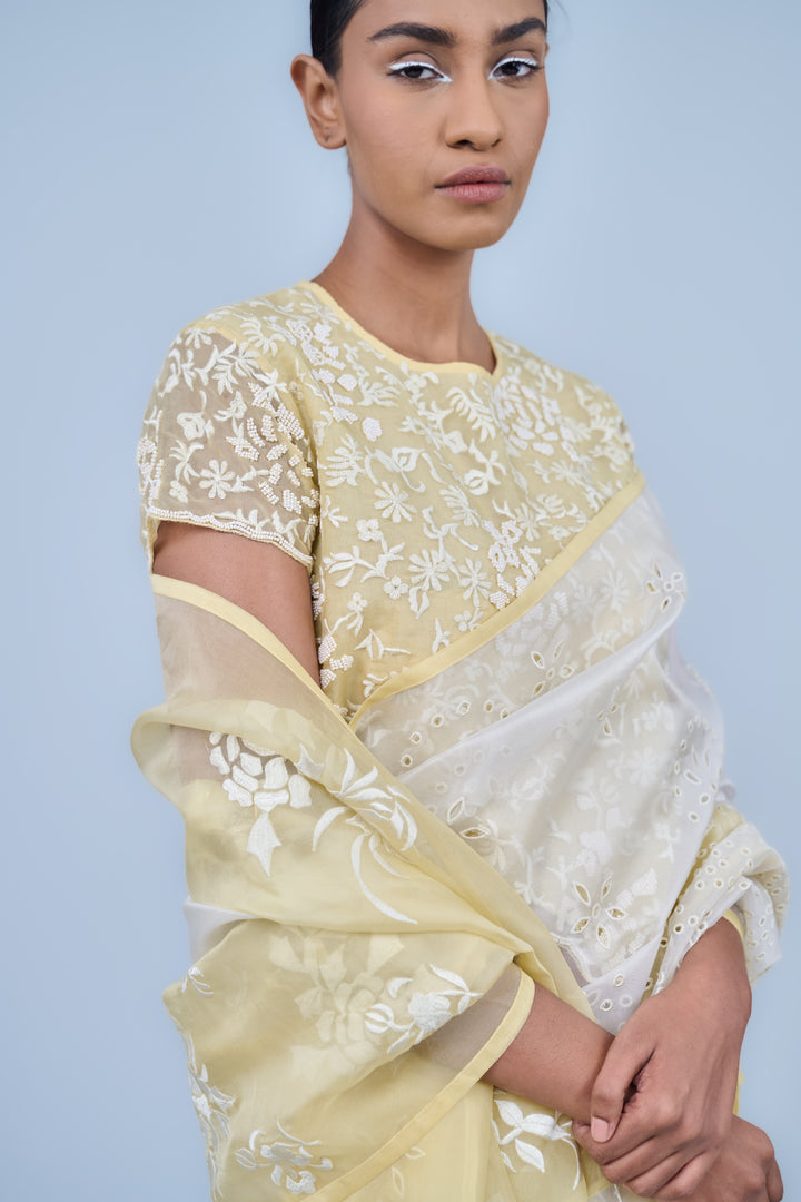 sun ecru embroidered blouse