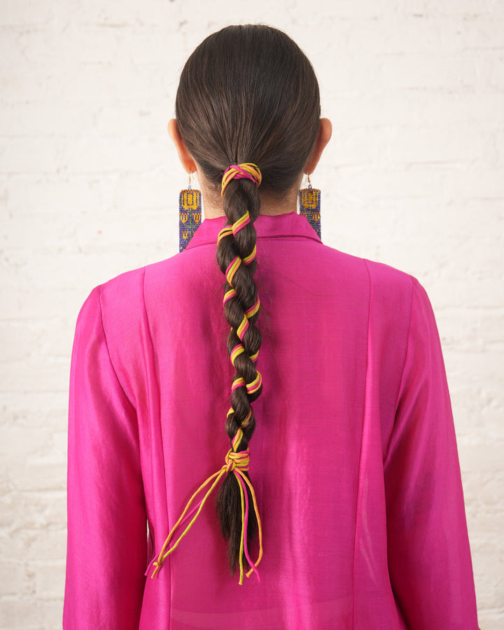 Fuschia Pintuck Chanderi Kurta