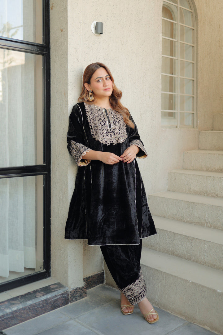 nisreen- short kalidaar chauga with salwar