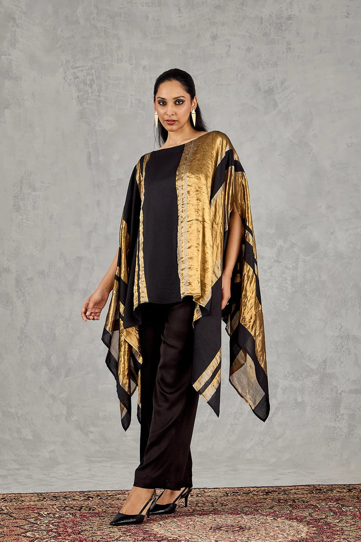Black Asymmetrical Cape Set