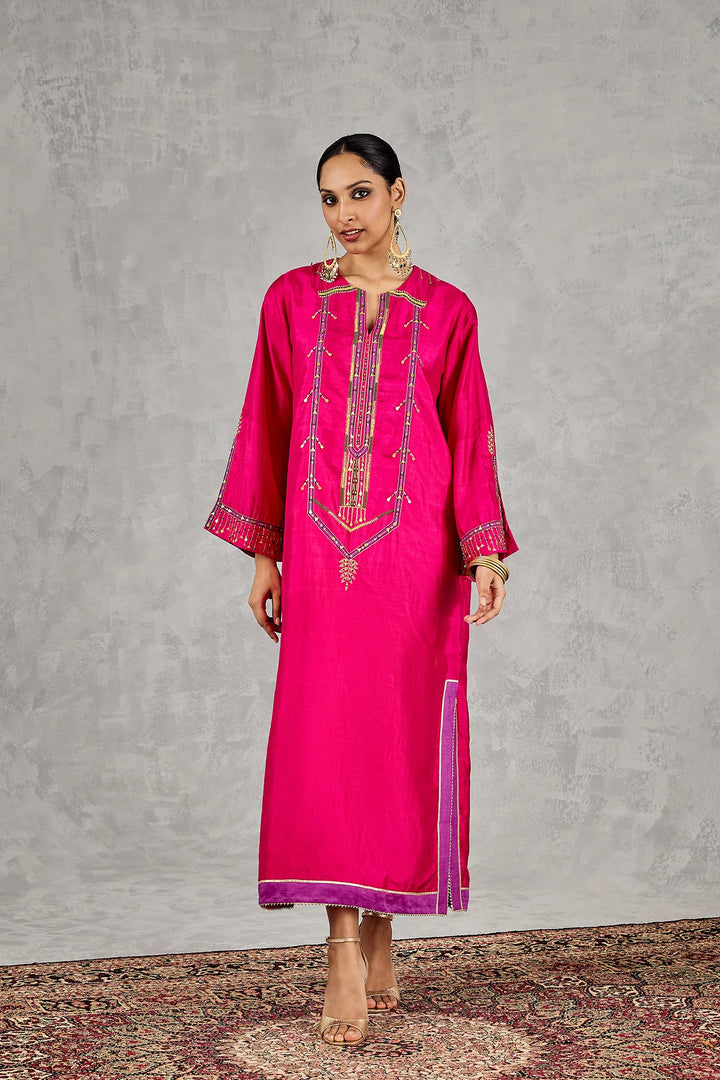 Hot Pink Embroidered Kaftan