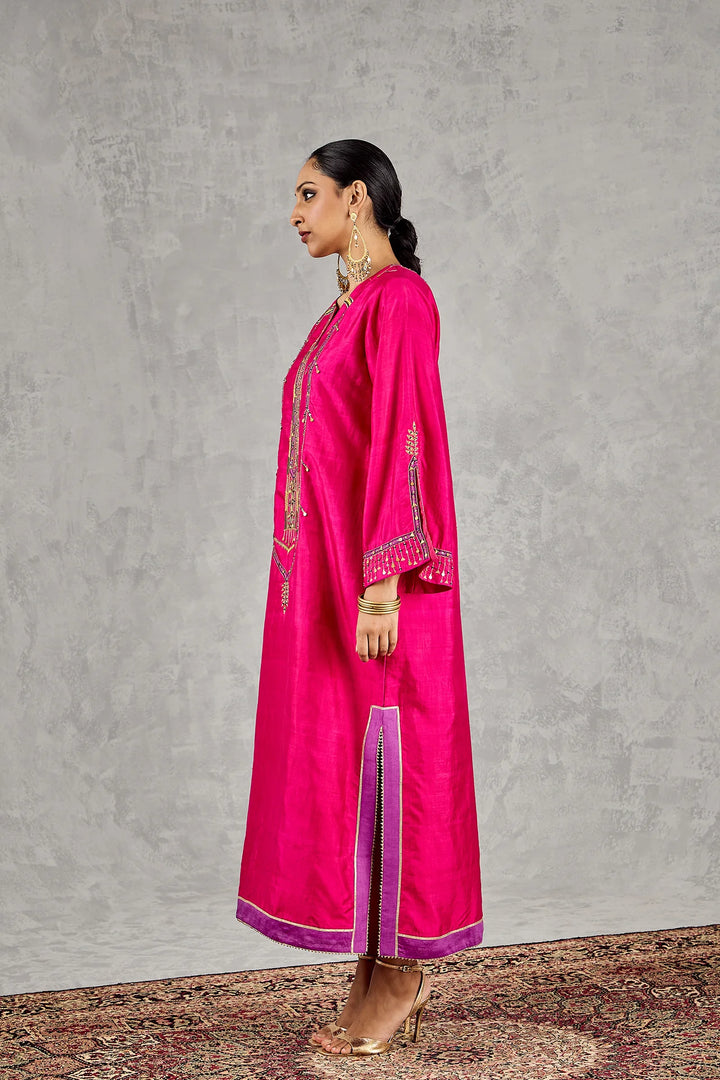 Hot Pink Embroidered Kaftan