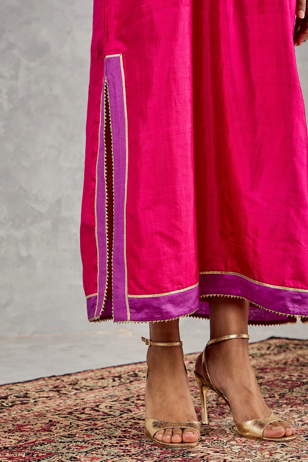 Hot Pink Embroidered Kaftan